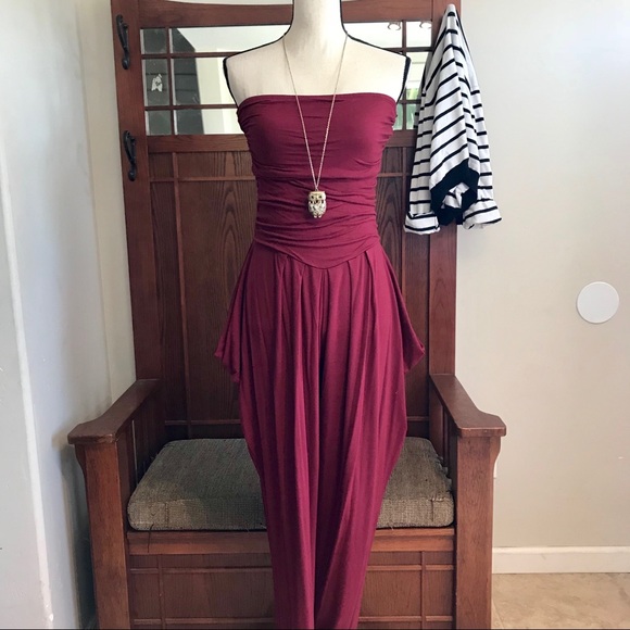 LAST ONE 1X Plus Size Strapless Jumpsuit - Picture 2 of 8